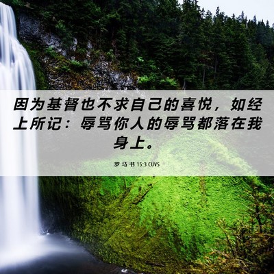 Picture 06 - 罗 马 书 15:3 CUVS - 因 为 基 督 也 不 求 自 己 的 喜 悦 - Bible Verse Picture