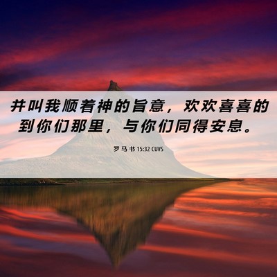 Picture 06 - 罗 马 书 15:32 CUVS - 并 叫 我 顺 着 神 的 旨 意 ， 欢 欢 - Bible Verse Picture