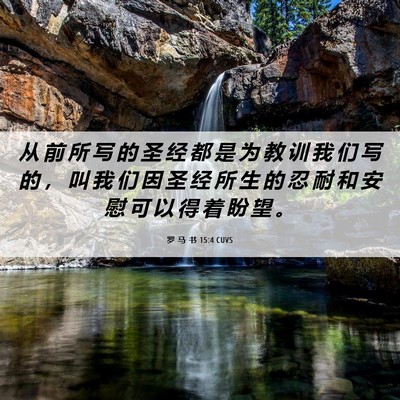 Picture 06 - 罗 马 书 15:4 CUVS - 从 前 所 写 的 圣 经 都 是 为 教 训 - Bible Verse Picture