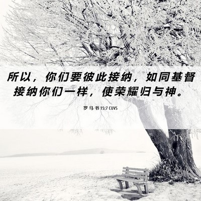 Picture 06 - 罗 马 书 15:7 CUVS - 所 以 ， 你 们 要 彼 此 接 纳 ， 如 - Bible Verse Picture