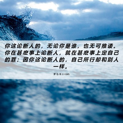 Picture 06 - 罗 马 书 2:1 CUVS - 你 这 论 断 人 的 ， 无 论 你 是 谁 - Bible Verse Picture