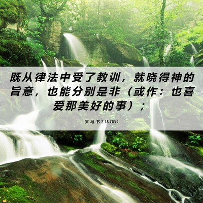 Picture 06 - 罗 马 书 2:18 CUVS - 既 从 律 法 中 受 了 教 训 ， 就 晓 - Bible Verse Picture