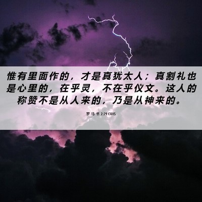 Picture 06 - 罗 马 书 2:29 CUVS - 惟 有 里 面 作 的 ， 才 是 真 犹 太 - Bible Verse Picture