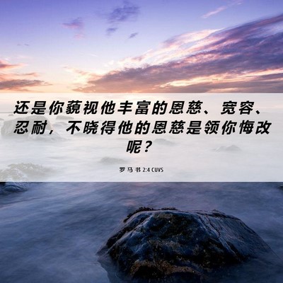 Picture 06 - 罗 马 书 2:4 CUVS - 还 是 你 藐 视 他 丰 富 的 恩 慈 、 - Bible Verse Picture