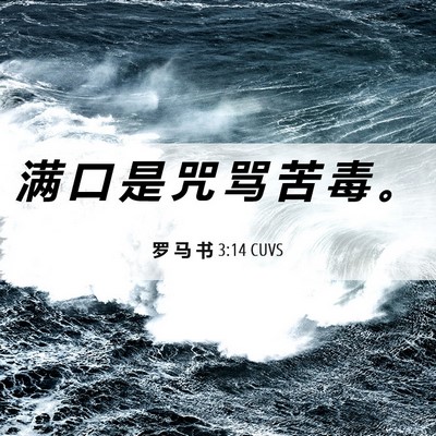Picture 06 - 罗 马 书 3:14 CUVS - 满 口 是 咒 骂 苦 毒 - Bible Verse Picture