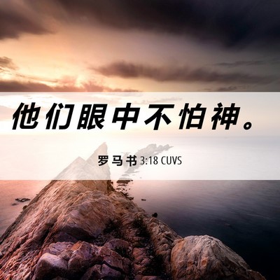 Picture 06 - 罗 马 书 3:18 CUVS - 他 们 眼 中 不 怕 神 - Bible Verse Picture