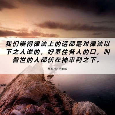 Picture 06 - 罗 马 书 3:19 CUVS - 我 们 晓 得 律 法 上 的 话 都 是 对 - Bible Verse Picture