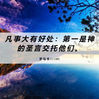 Picture 06 - 罗 马 书 3:2 CUVS - 凡 事 大 有 好 处 ： 第 一 是 神 的 - Bible Verse Picture