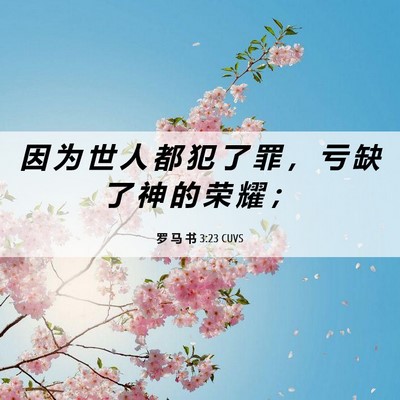 Picture 06 - 罗 马 书 3:23 CUVS - 因 为 世 人 都 犯 了 罪 ， 亏 缺 了 - Bible Verse Picture