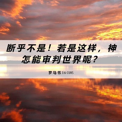 Picture 06 - 罗 马 书 3:6 CUVS - 断 乎 不 是 ！ 若 是 这 样 ， 神 怎 - Bible Verse Picture