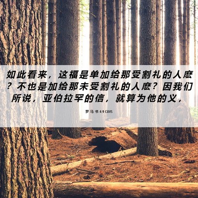 Picture 06 - 罗 马 书 4:9 CUVS - 如 此 看 来 ， 这 福 是 单 加 给 那 - Bible Verse Picture