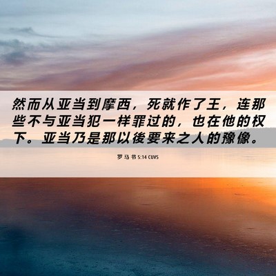 Picture 06 - 罗 马 书 5:14 CUVS - 然 而 从 亚 当 到 摩 西 ， 死 就 作 - Bible Verse Picture