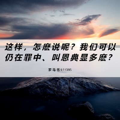 Picture 06 - 罗 马 书 6:1 CUVS - 这 样 ， 怎 麽 说 呢 ？ 我 们 可 以 - Bible Verse Picture