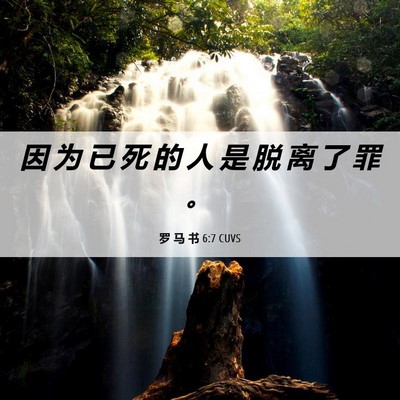 Picture 06 - 罗 马 书 6:7 CUVS - 因 为 已 死 的 人 是 脱 离 了 罪 - Bible Verse Picture