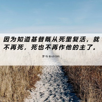 Picture 06 - 罗 马 书 6:9 CUVS - 因 为 知 道 基 督 既 从 死 里 复 活 - Bible Verse Picture