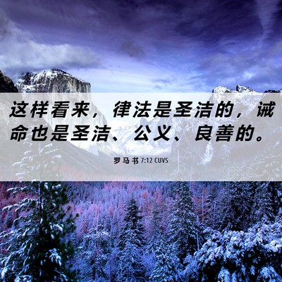 Picture 06 - 罗 马 书 7:12 CUVS - 这 样 看 来 ， 律 法 是 圣 洁 的 ， - Bible Verse Picture