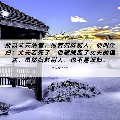 Picture 06 - 罗 马 书 7:3 CUVS - 所 以 丈 夫 活 着 ， 他 若 归 於 别 - Bible Verse Picture