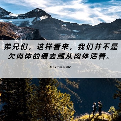Picture 06 - 罗 马 书 8:12 CUVS - 弟 兄 们 ， 这 样 看 来 ， 我 们 并 - Bible Verse Picture