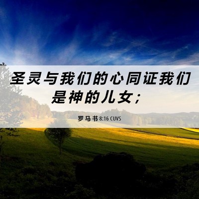 Picture 06 - 罗 马 书 8:16 CUVS - 圣 灵 与 我 们 的 心 同 证 我 们 是 - Bible Verse Picture