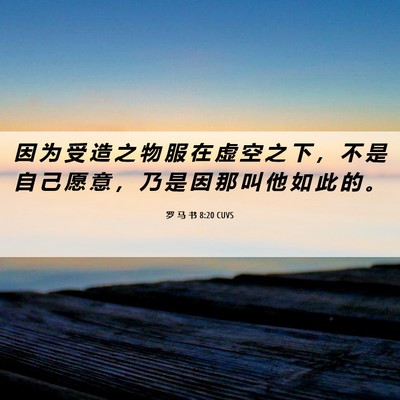 Picture 06 - 罗 马 书 8:20 CUVS - 因 为 受 造 之 物 服 在 虚 空 之 下 - Bible Verse Picture