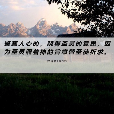 Picture 06 - 罗 马 书 8:27 CUVS - 鉴 察 人 心 的 ， 晓 得 圣 灵 的 意 - Bible Verse Picture