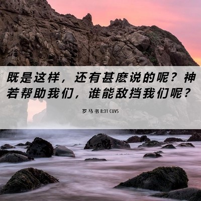Picture 06 - 罗 马 书 8:31 CUVS - 既 是 这 样 ， 还 有 甚 麽 说 的 呢 - Bible Verse Picture