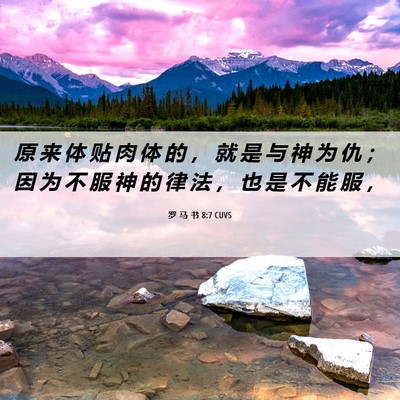 Picture 06 - 罗 马 书 8:7 CUVS - 原 来 体 贴 肉 体 的 ， 就 是 与 神 - Bible Verse Picture