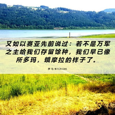 Picture 06 - 罗 马 书 9:29 CUVS - 又 如 以 赛 亚 先 前 说 过 ： 若 不 - Bible Verse Picture