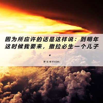 Picture 06 - 罗 马 书 9:9 CUVS - 因 为 所 应 许 的 话 是 这 样 说 ： - Bible Verse Picture