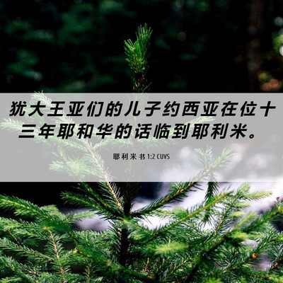 Picture 06 - 耶 利 米 书 1:2 CUVS - 犹 大 王 亚 们 的 儿 子 约 西 亚 在 - Bible Verse Picture