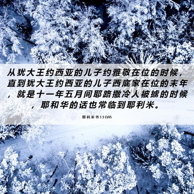 Picture 06 - 耶 利 米 书 1:3 CUVS - 从 犹 大 王 约 西 亚 的 儿 子 约 雅 - Bible Verse Picture