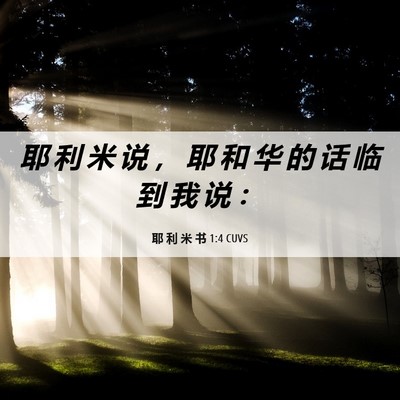 Picture 06 - 耶 利 米 书 1:4 CUVS - 耶 利 米 说 ， 耶 和 华 的 话 临 到 - Bible Verse Picture