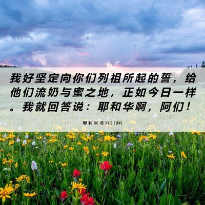 Picture 06 - 耶 利 米 书 11:5 CUVS - 我 好 坚 定 向 你 们 列 祖 所 起 的 - Bible Verse Picture