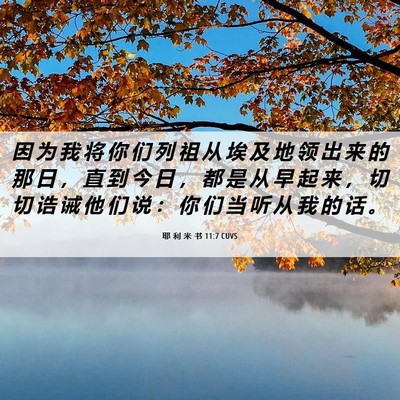 Picture 06 - 耶 利 米 书 11:7 CUVS - 因 为 我 将 你 们 列 祖 从 埃 及 地 - Bible Verse Picture
