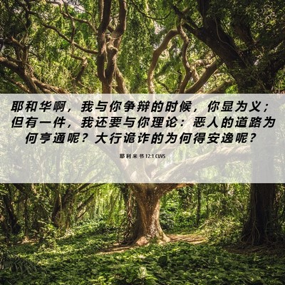 Picture 06 - 耶 利 米 书 12:1 CUVS - 耶 和 华 啊 ， 我 与 你 争 辩 的 时 - Bible Verse Picture