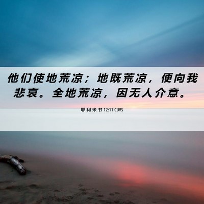 Picture 06 - 耶 利 米 书 12:11 CUVS - 他 们 使 地 荒 凉 ； 地 既 荒 凉 ， - Bible Verse Picture