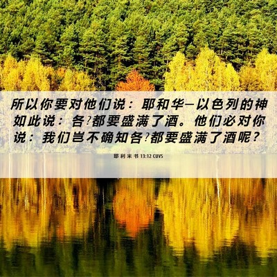 Picture 06 - 耶 利 米 书 13:12 CUVS - 所 以 你 要 对 他 们 说 ： 耶 和 华 - Bible Verse Picture
