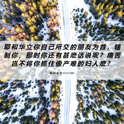 Picture 06 - 耶 利 米 书 13:21 CUVS - 耶 和 华 立 你 自 己 所 交 的 朋 友 - Bible Verse Picture