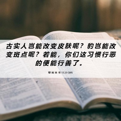 Picture 06 - 耶 利 米 书 13:23 CUVS - 古 实 人 岂 能 改 变 皮 肤 呢 ？ 豹 - Bible Verse Picture
