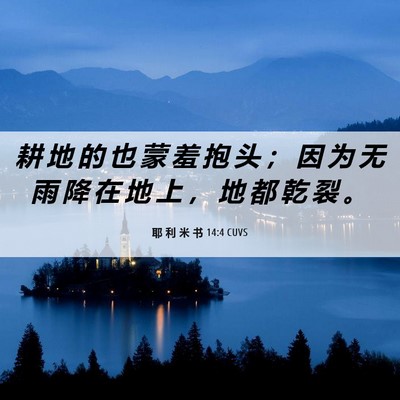 Picture 06 - 耶 利 米 书 14:4 CUVS - 耕 地 的 也 蒙 羞 抱 头 ； 因 为 无 - Bible Verse Picture