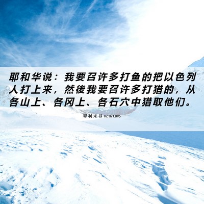 Picture 06 - 耶 利 米 书 16:16 CUVS - 耶 和 华 说 ： 我 要 召 许 多 打 鱼 - Bible Verse Picture