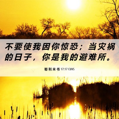 Picture 06 - 耶 利 米 书 17:17 CUVS - 不 要 使 我 因 你 惊 恐 ； 当 灾 祸 - Bible Verse Picture