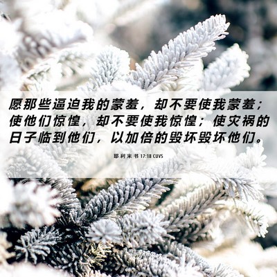Picture 06 - 耶 利 米 书 17:18 CUVS - 愿 那 些 逼 迫 我 的 蒙 羞 ， 却 不 - Bible Verse Picture
