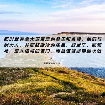 Picture 06 - 耶 利 米 书 17:25 CUVS - 那 时 就 有 坐 大 卫 宝 座 的 君 王 - Bible Verse Picture
