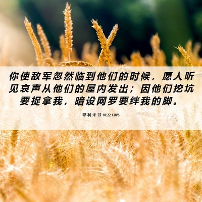 Picture 06 - 耶 利 米 书 18:22 CUVS - 你 使 敌 军 忽 然 临 到 他 们 的 时 - Bible Verse Picture