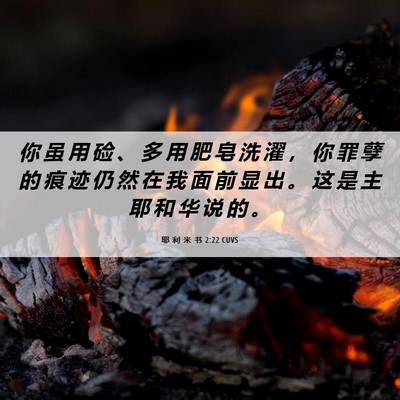 Picture 06 - 耶 利 米 书 2:22 CUVS - 你 虽 用 硷 、 多 用 肥 皂 洗 濯 ， - Bible Verse Picture