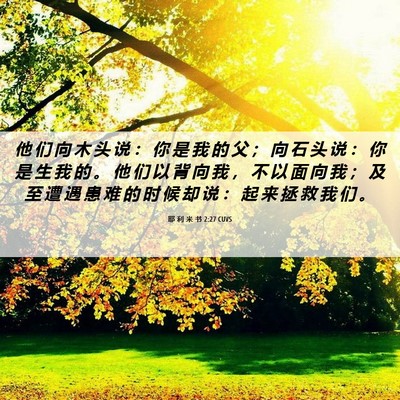 Picture 06 - 耶 利 米 书 2:27 CUVS - 他 们 向 木 头 说 ： 你 是 我 的 父 - Bible Verse Picture