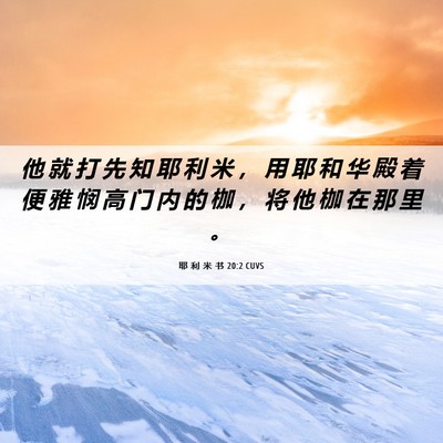 Picture 06 - 耶 利 米 书 20:2 CUVS - 他 就 打 先 知 耶 利 米 ， 用 耶 和 - Bible Verse Picture