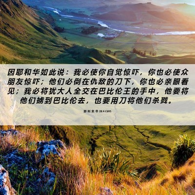 Picture 06 - 耶 利 米 书 20:4 CUVS - 因 耶 和 华 如 此 说 ： 我 必 使 你 - Bible Verse Picture