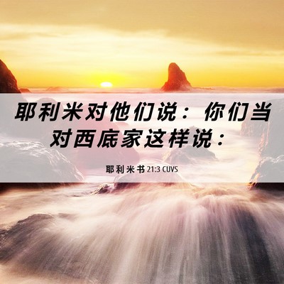 Picture 06 - 耶 利 米 书 21:3 CUVS - 耶 利 米 对 他 们 说 ： 你 们 当 对 - Bible Verse Picture